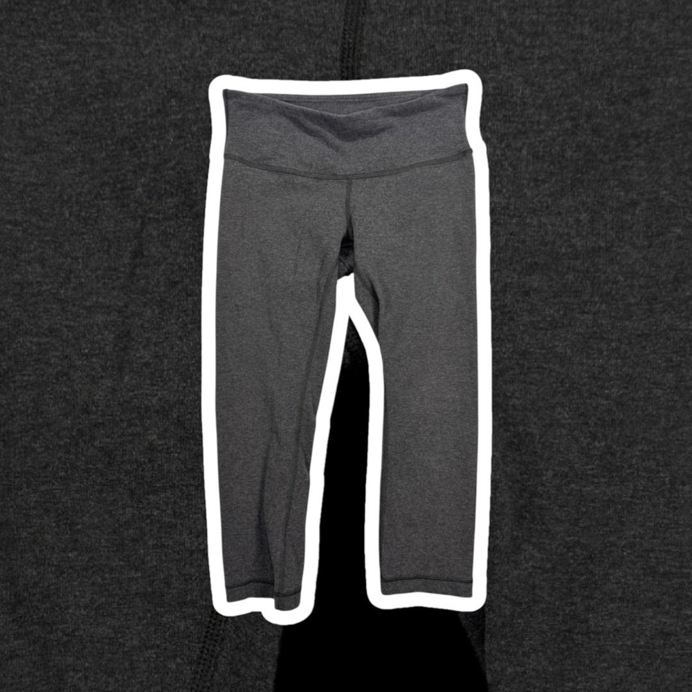 Lululemon Wunder Under Crop II Leggings Womens 6 Heathered Gray Yoga Pant